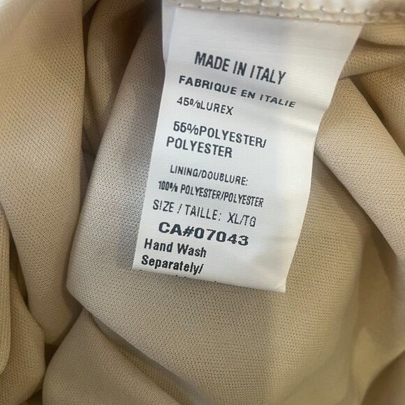 Carla Conti Shimmering Gold Maxi Dress V-Neck Long Sleeve Formal Gown Party XL - Picture 11 of 12